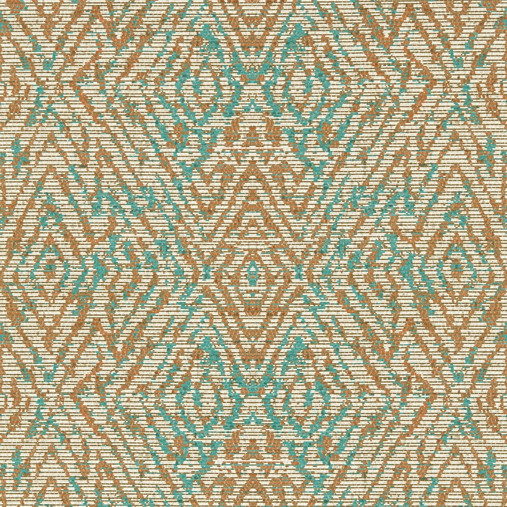 Hansha Damask Wallpaper 113213 by Harlequin in Paprika Teal